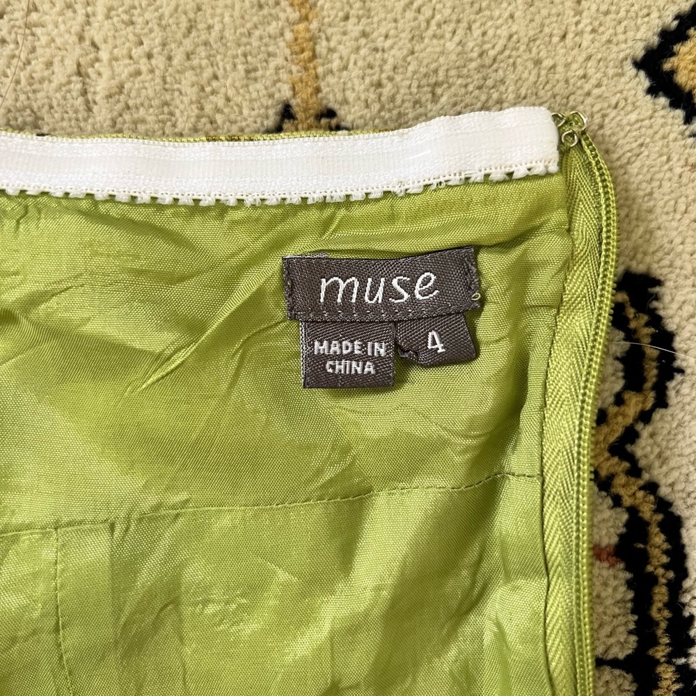 🦜Green Jungle Muse Halter  Beaded Accent Mini Dress🦜 - Picture 4 of 10
